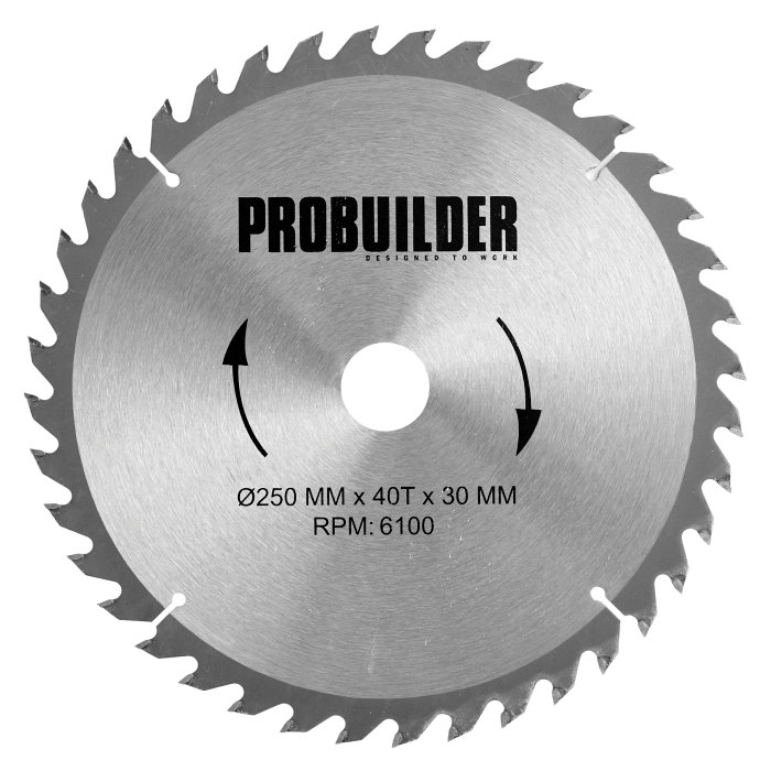 Rundsavsklinge Ø250 x 30 mm - 40T - Probuilder